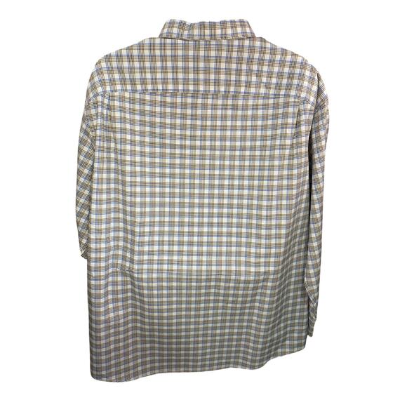 Daniel Cremieux Plaid Shirt Size 2XB Blue Beige White Button-Down Big & Tall - Picture 2 of 9